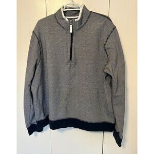 Copper & Oak Supply Men’s Sweater XXL Quarter Zip Gray Blue Pullover Adult